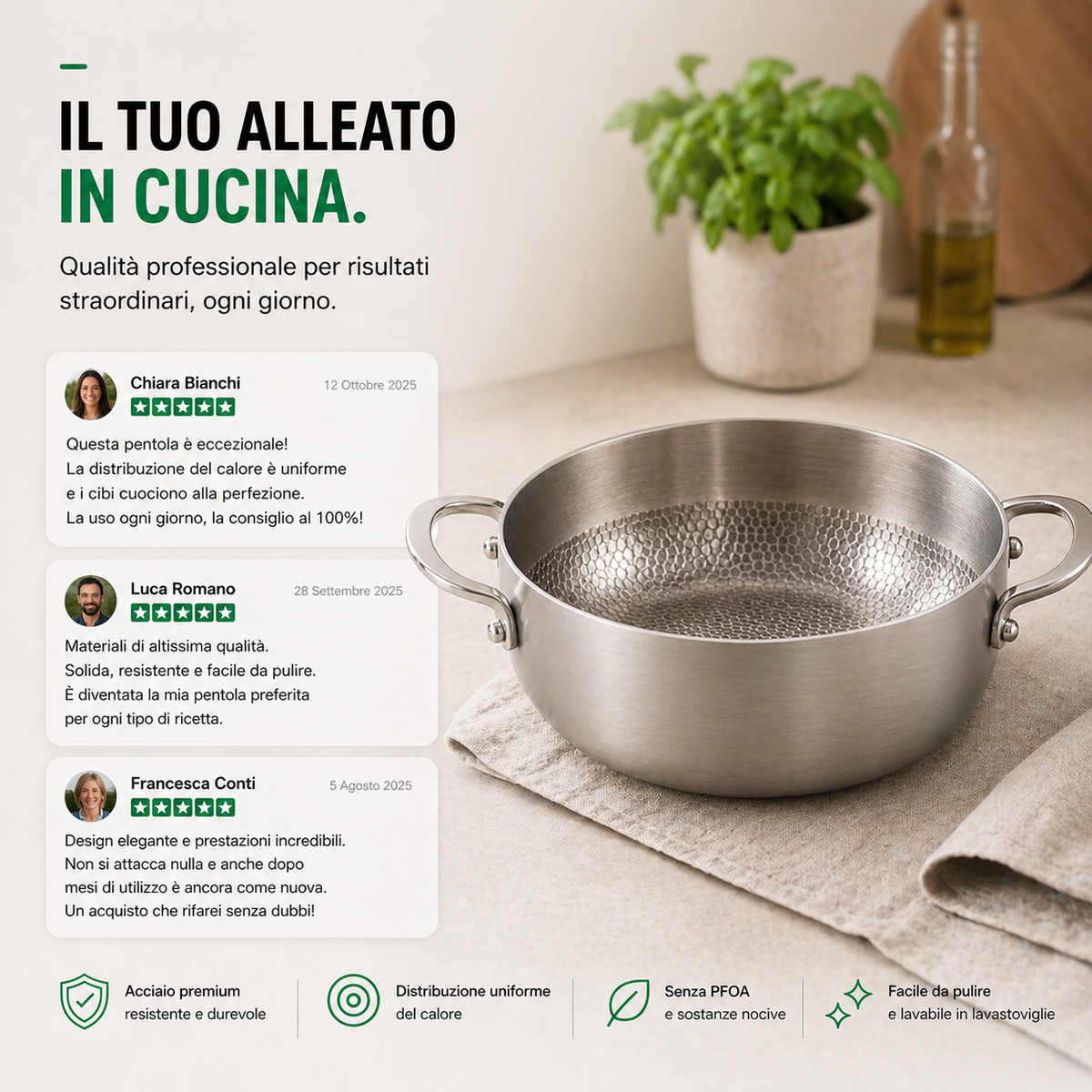 Casseruola Profonda in Titanio Pro