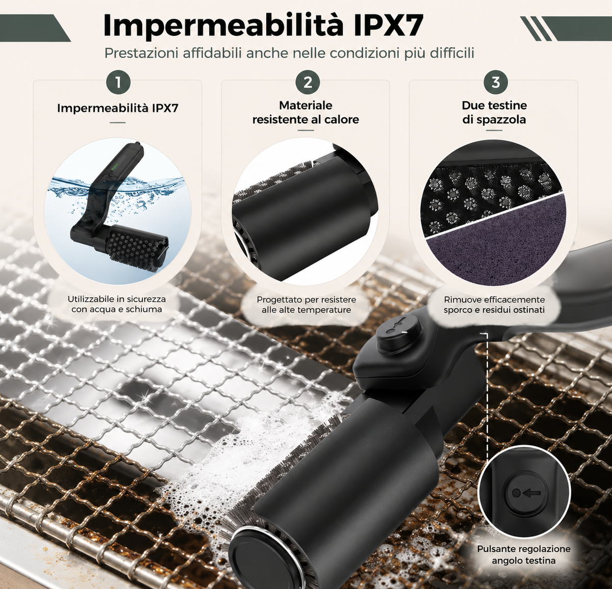 Spazzola Elettrica Rotante per BBQ