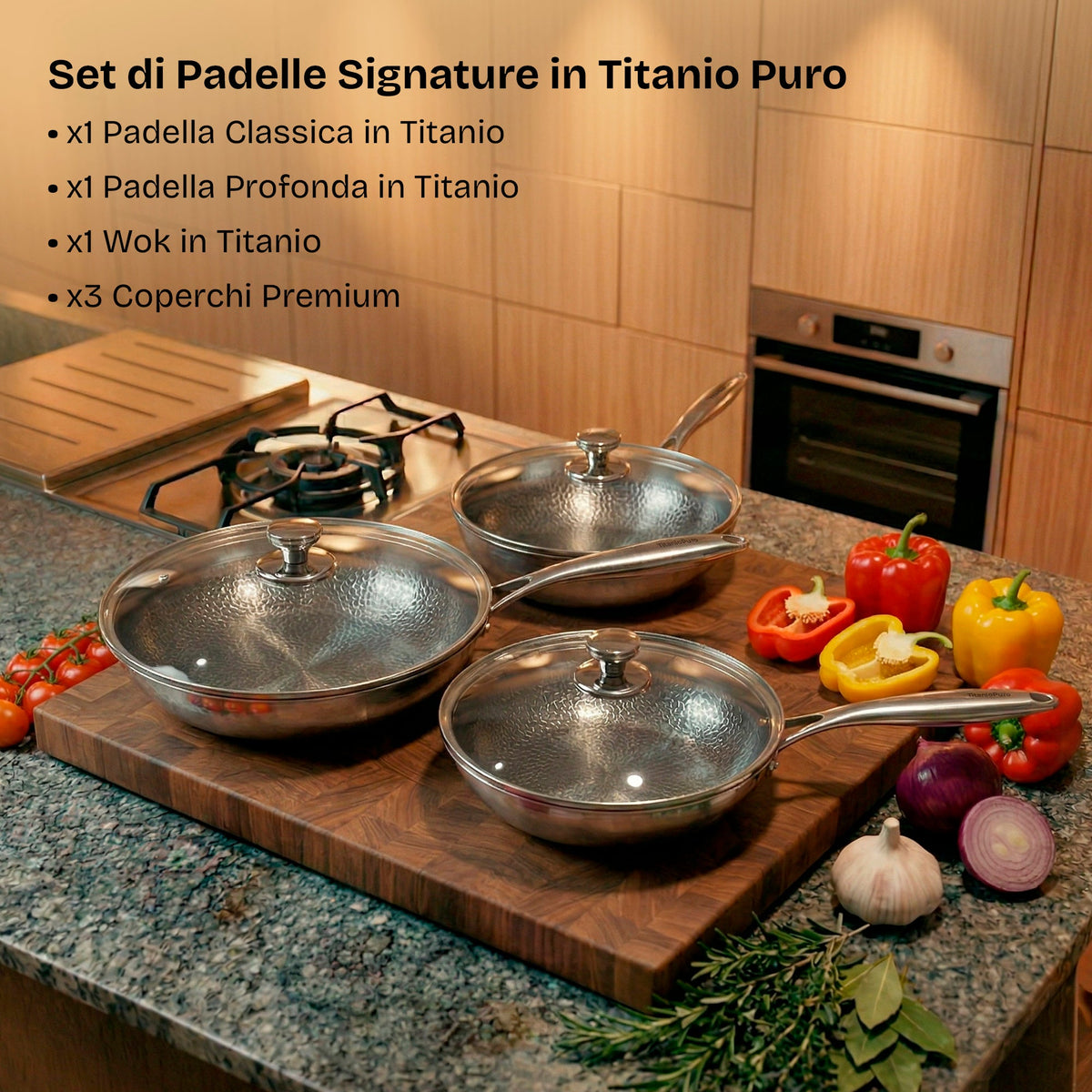 Set Essenziale Standard in Titanio