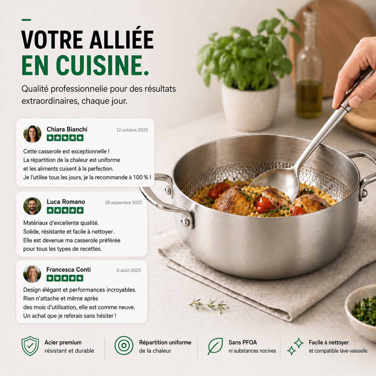Faitout Profond en Titane Pro