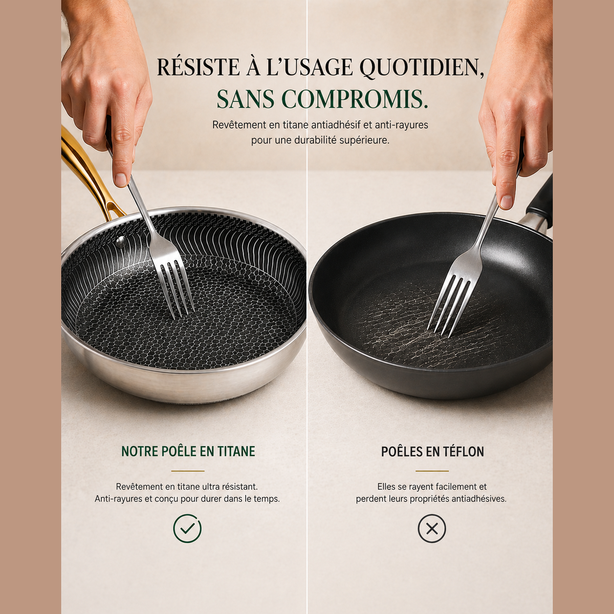 Poêle en Titane Texturé