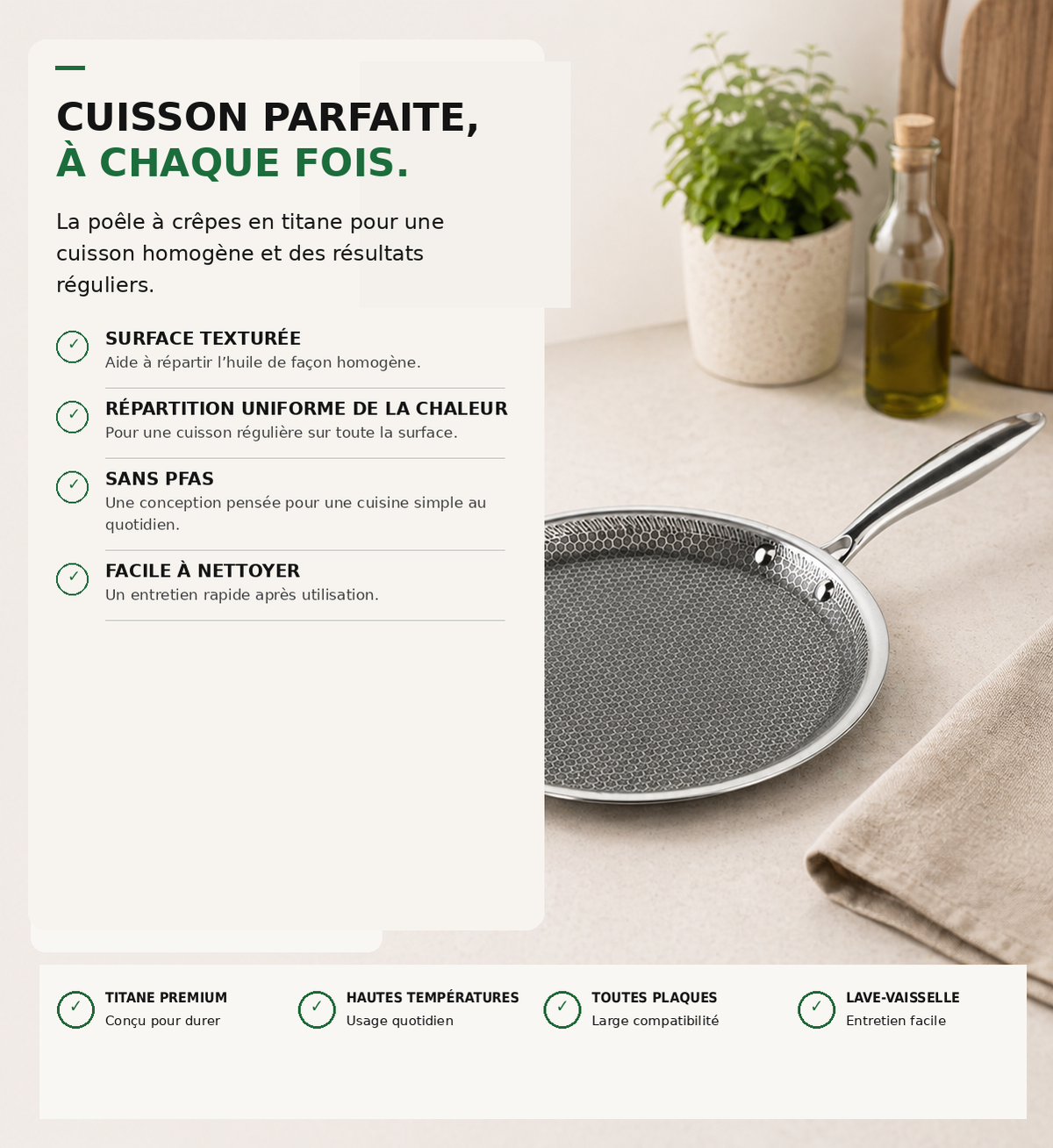 Poêle à Crêpes en Titane Honey