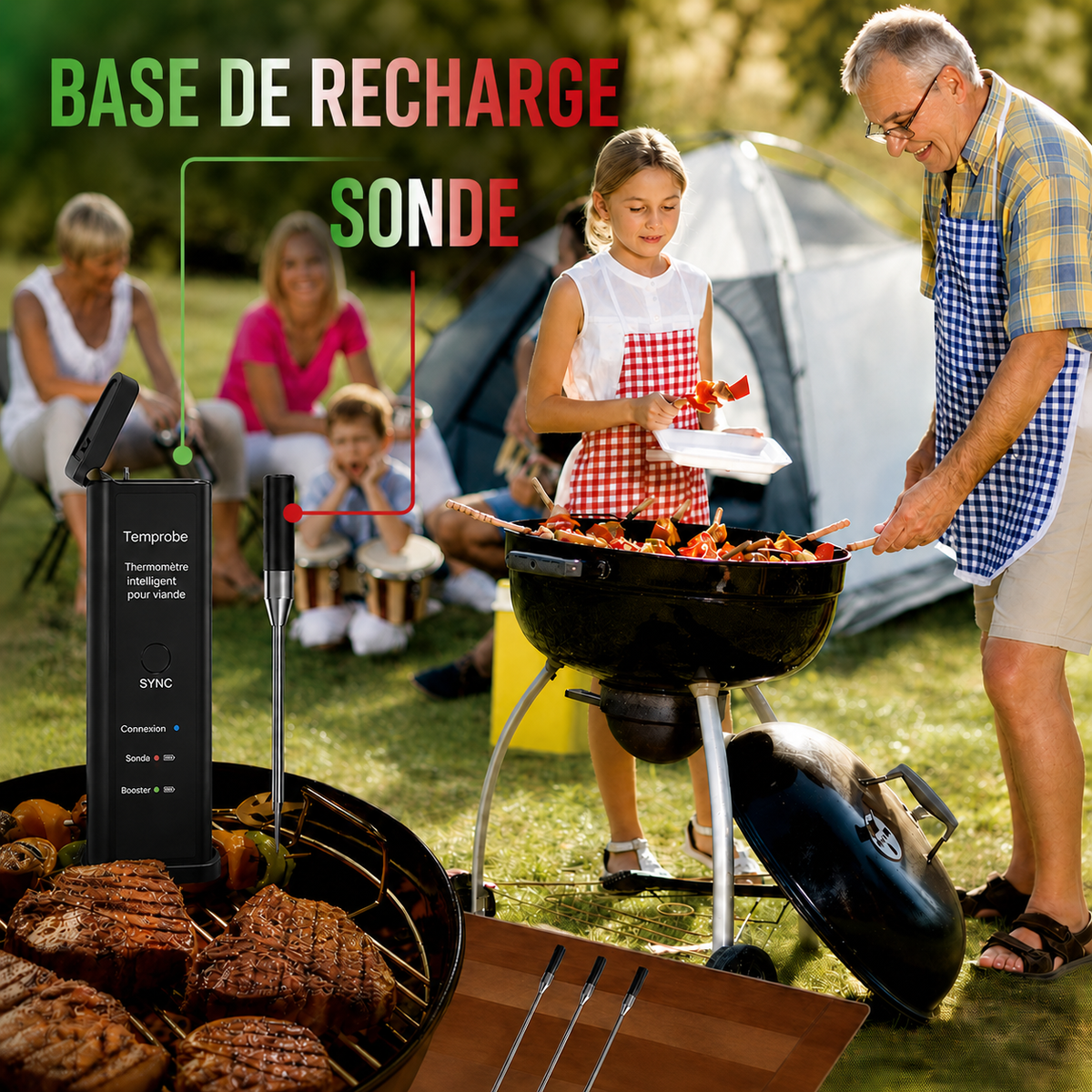 Thermomètre connecté pour viande