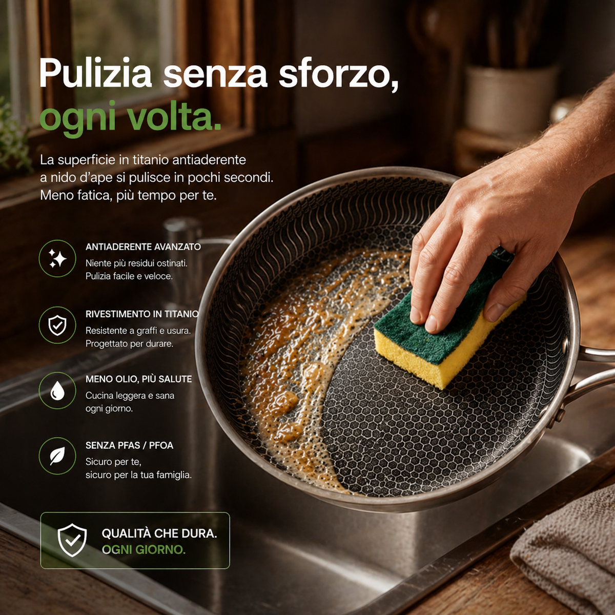 Padella PureClad in Titanio Strutturato