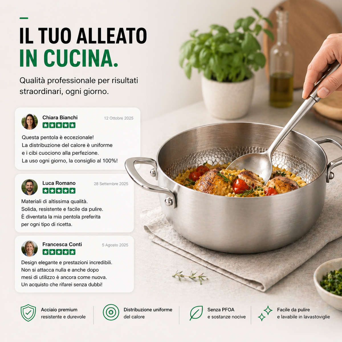 Casseruola Profonda in Titanio Pro