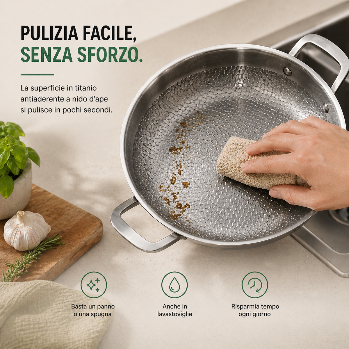 Padella Saltapasta a Due Manici