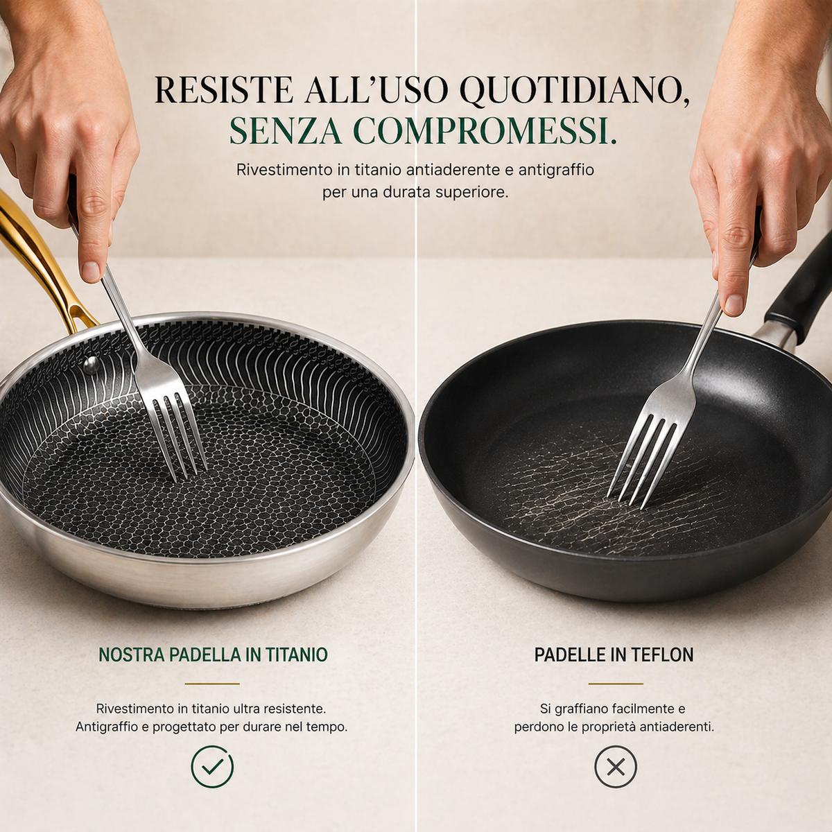 Padella in Titanio Strutturato