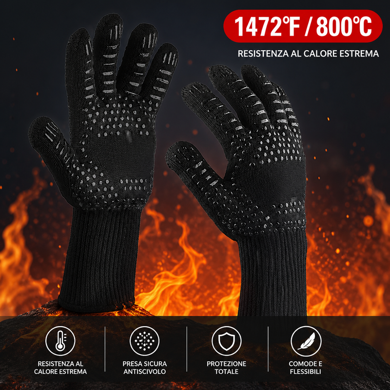 Guanti Pro 800°C — Cucina Modena