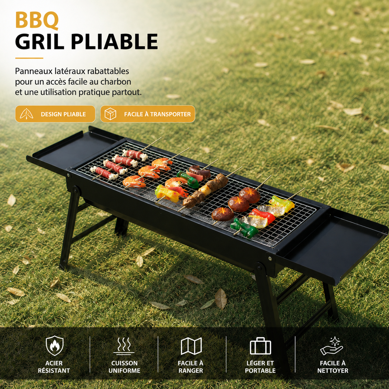 Barbecue compact au charbon