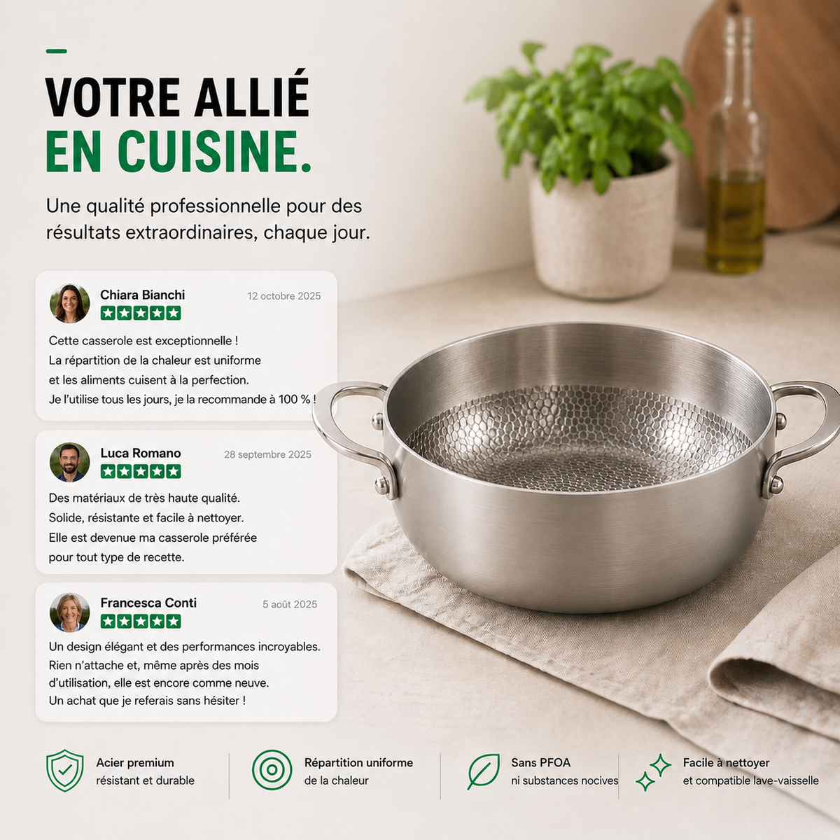 Faitout Profond en Titane Pro