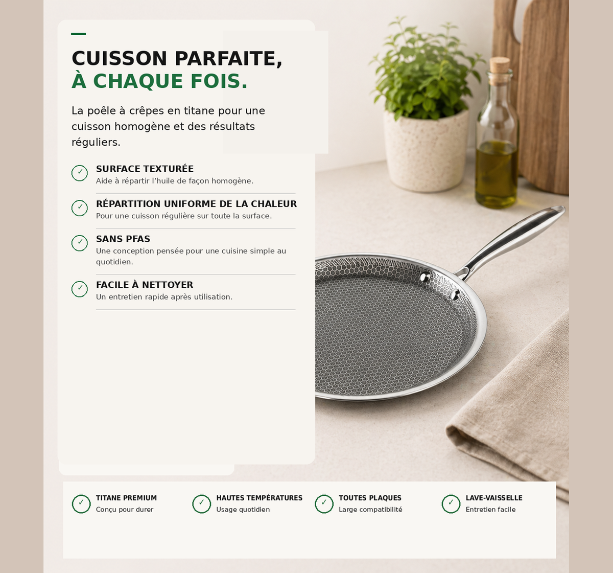 Poêle à Crêpes en Titane Honey