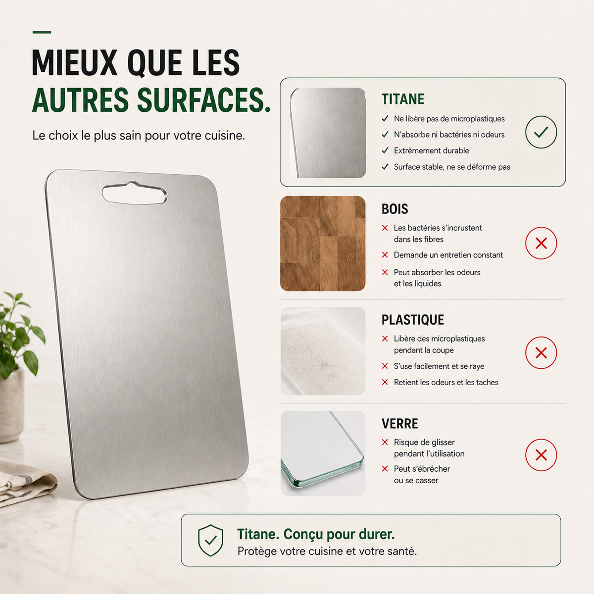 Planche à Découper en Titane